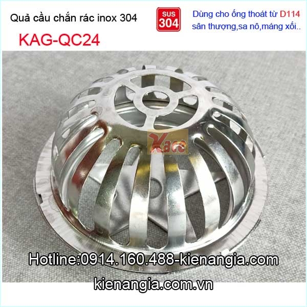 Qua-cau-chan-rac-san-thuong-Inox-304-D114-KAG-QC24