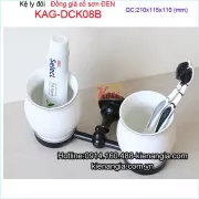Kệ ly đôi đồng giả cổ đen KAG-DCK08B