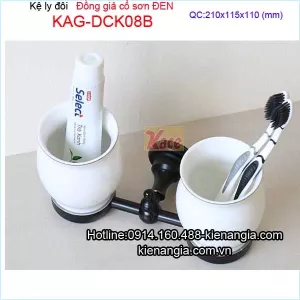 Kệ ly đôi đồng giả cổ đen KAG-DCK08B