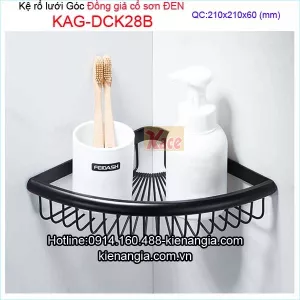 Kệ rổ lưới góc phòng tắm giả cổ màu đen KAG-DCK28B
