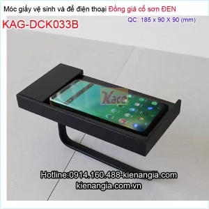 Móc giấy có giá để điện thoại giả cổ đen KAG-DCK033B