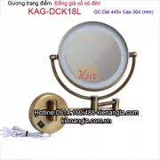 Gương trang điểm vàng đồng giả cổ treo tường KAG-DCK18LED