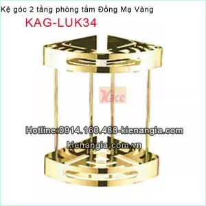 Kệ góc 2 tầng mạ vàng phòng tắm KAG-LUK34