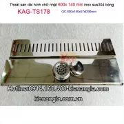 Thoát sàn WC mặt sọc dài 140X600 ống D90 KAG-TSD178