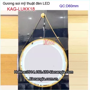 Gương soi mỹ thuật tròn,gương trang điểm đèn Led KAG-LUKK18