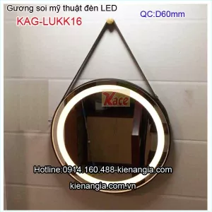 Gương soi mỹ thuật tròn,gương trang điểm đèn Led KAG-LUKK16