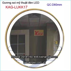 Gương soi mỹ thuật tròn,gương trang điểm đèn Led KAG-LUKK17