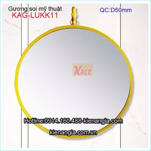 Gương soi mỹ thuật tròn,gương trang điểm viền vàng KAG-LUKK11