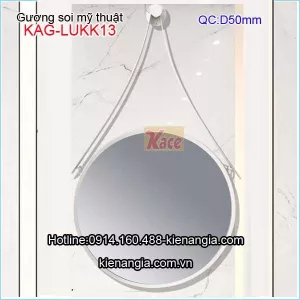 Gương soi mỹ thuật tròn,gương trang điểm viền trắng KAG-LUKK13