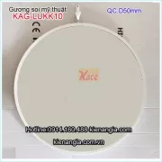 Gương soi mỹ thuật tròn,gương trang điểm viền trắng KAG-LUKK10