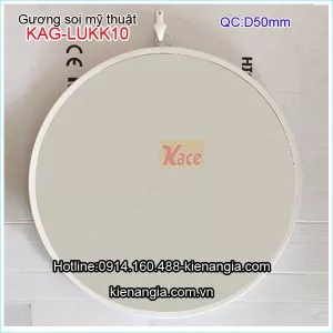 Gương soi mỹ thuật tròn,gương trang điểm viền trắng KAG-LUKK10