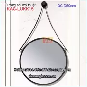 Gương soi mỹ thuật tròn,gương trang điểm viền đen KAG-LUKK15