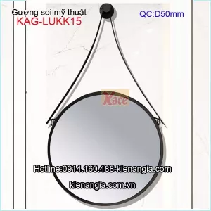 Gương soi mỹ thuật tròn,gương trang điểm viền đen KAG-LUKK15