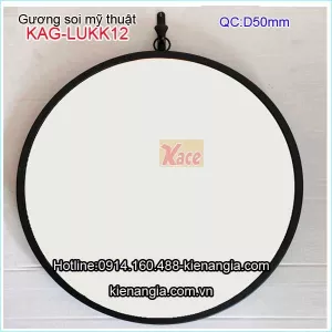 Gương soi mỹ thuật tròn,gương trang điểm viền đen KAG-LUKK12