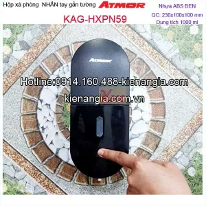 Hộp xà phòng nhấn tay cao cấp màu đen ATMOR KAG-HXPN59