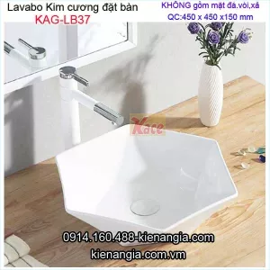 Chậu lavabo kim cương,lục giác đặt bàn KAG-LB37