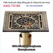 Thoát sàn đồng giả cổ chống hôi 120x120 D60-90 KAG-TS195
