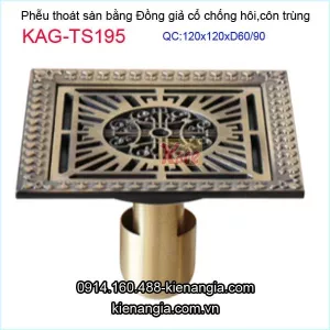 Thoát sàn đồng giả cổ chống hôi 120x120 D60-90 KAG-TS195