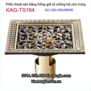 Thoát sàn đồng giả cổ chống hôi 120x120 D60-90 KAG-TS194