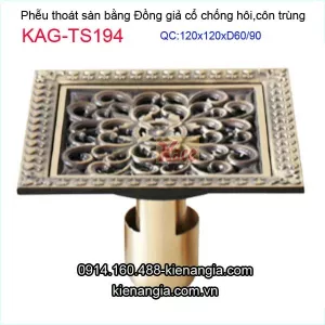 Thoát sàn đồng giả cổ chống hôi 120x120 D60-90 KAG-TS194