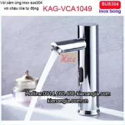 KM2025 Vòi cảm ứng inox  bóng KAG-VCA1049 cao 15cm-Pin & Điện