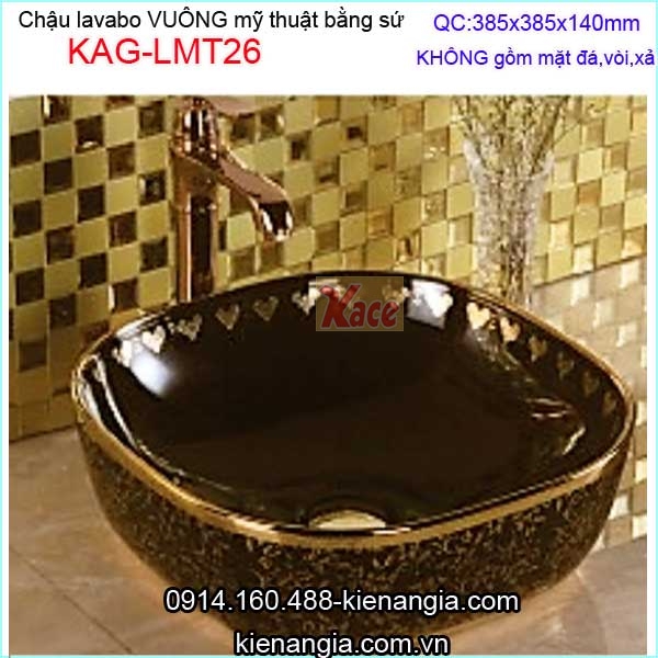 Chậu vuông mỹ thuật sứ KAG-LMT26