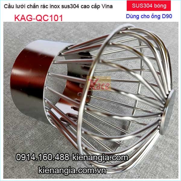 Cau-luoi-chan-rac-Inox-sus304-bong-cao-cap-Vina-D90-KAG-QC101