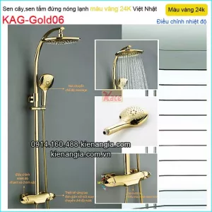 Sen cây nóng  lạnh đồng thau màu vàng 24K KAG-Gold06