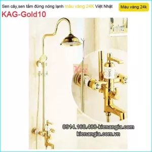 Sen cây nóng  lạnh đồng thau màu vàng 24K KAG-Gold10