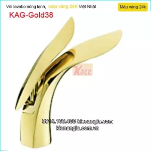 Vòi lavabo nóng lạnh đồng vàng 24K KAG-Gold38