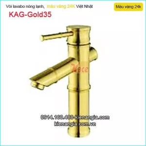 Vòi lavabo nóng lạnh đồng vàng 24K KAG-Gold35