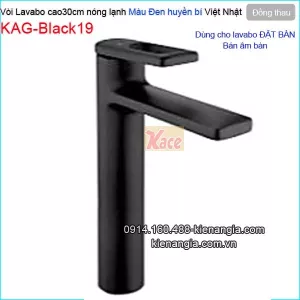 Vòi cao 30cm,vòi chậu lavabo đen tuyền nóng lạnh KAG-Black19