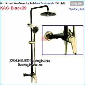 Sen cây,sen tắm đứng màu đen vàng 24K nóng lạnh KAG-Black09