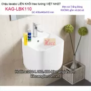 Lavabo liền khối VIỆT NHẬT bằng sứ treo tường IMEX-KAG-LBK110