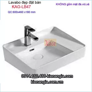 Chậu sứ chữ nhật mỹ thuật đặt bàn KAG-LB47