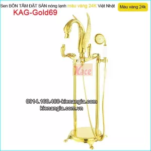 Sen Bồn tắm đặt sàn đồng màu vàng 24K  KAG-Gold69