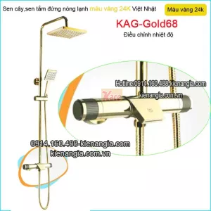 Sen phòng tắm kiếng,sen cây NHIỆT ĐỘ đồng màu vàng 24K KAG-Gold68