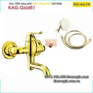 Sen tắm nóng lạnh đồng màu vàng 24K KAG-Gold61
