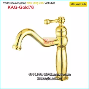 Vòi lavabo nóng lạnh đồng màu vàng 24K KAG-Gold76