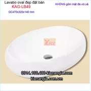 Chậu lavabo oval đặt bàn bằng sứ KAG-LB49