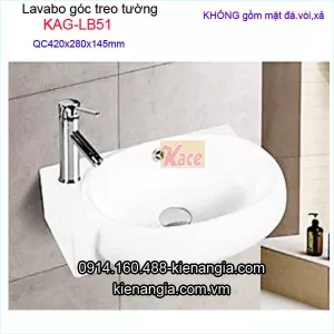 Lavabo góc treo tường bằng sứ KAG-LB51