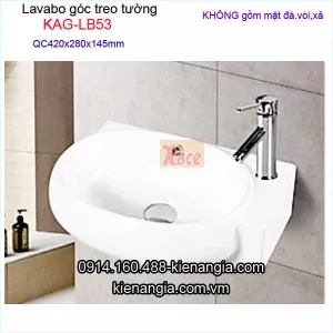 Lavabo góc treo tường bằng sứ KAG-LB53