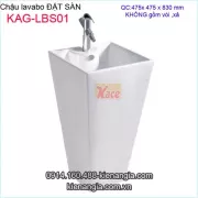 Lavabo vuông đặt sàn bằng sứ KAG-LBS01