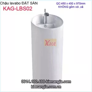 Lavabo tròn đặt sàn bằng sứ KAG-LBS02