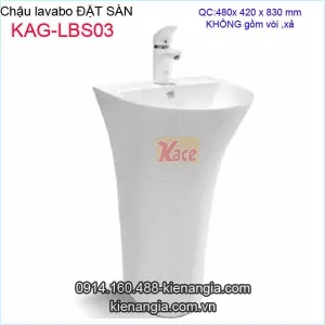 Lavabo đặt sàn bằng sứ KAG-LBS03