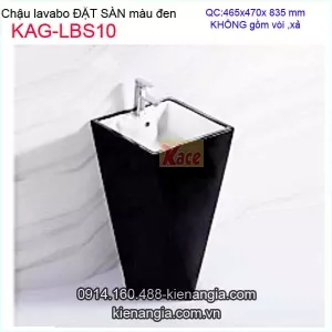 Lavabo đặt sàn bằng sứ màu đen huyền bí KAG-LBS10