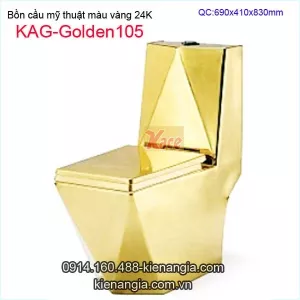 Bồn cầu 1 khối màu vàng 24K KAG-Golden104