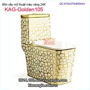 Bồn cầu 1 khối màu vàng 24K KAG-Golden105