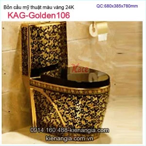 Bồn cầu 1 khối màu vàng 24K KAG-Golden106