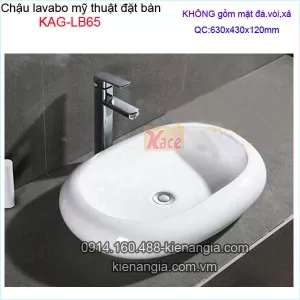 Chậu lavabo mỹ thuật đặt bàn oval KAG-LB65